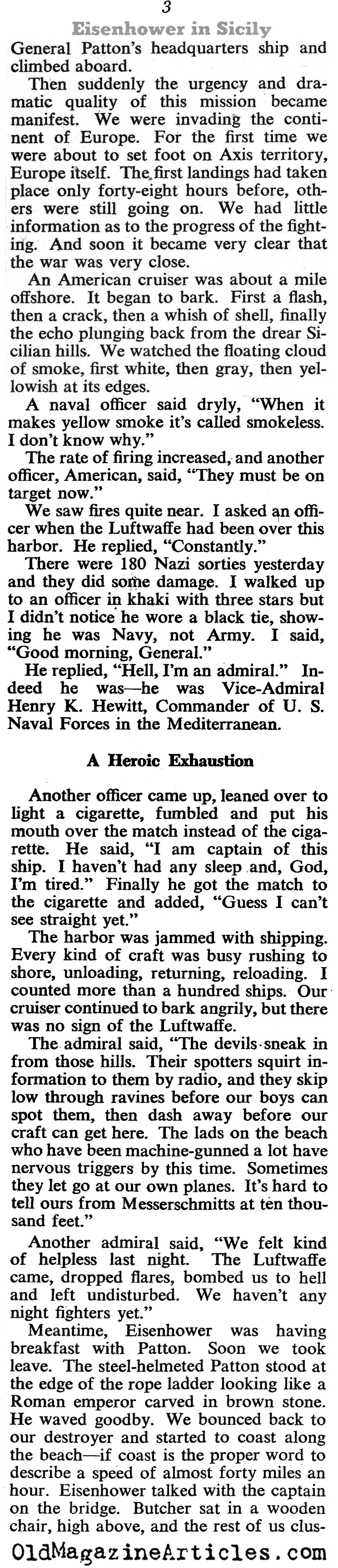 ''With Eisenhower in Sicily'' (Collier's Magazine, 1943)