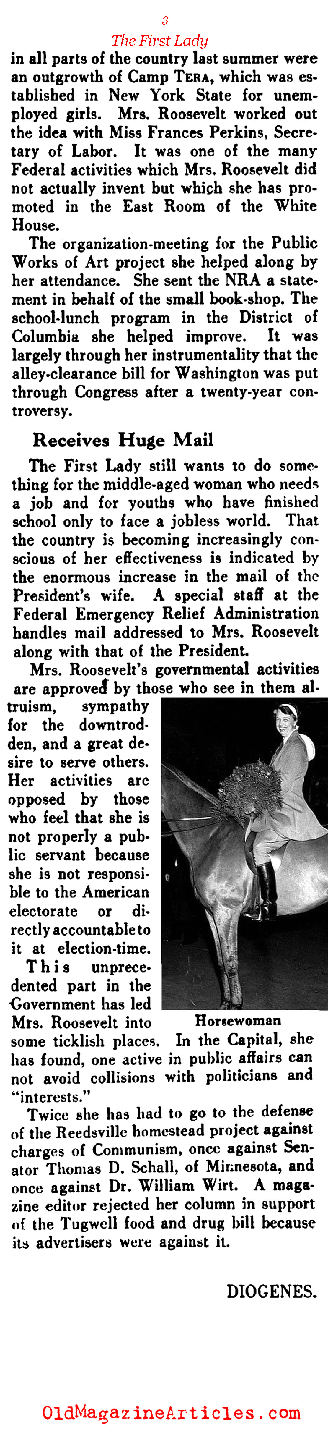 Eleanor Roosevelt Was a Very Different First Lady  (The Literary Digest, 1933)