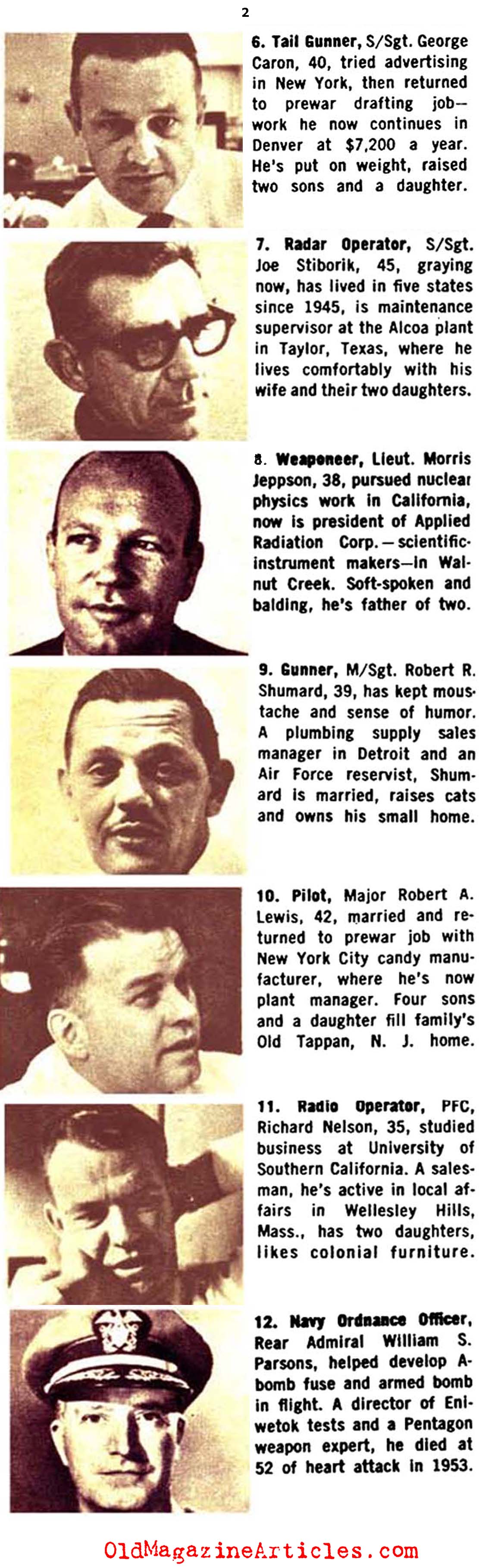 The Crew of the Enola Gay Fifteen Years Later   (Coronet Magazine, 1960)