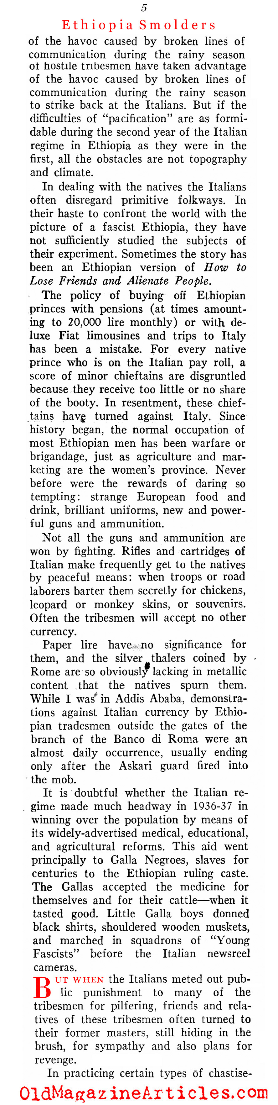 ''Ethiopia Smolders'' (Literary Digest, 1937)