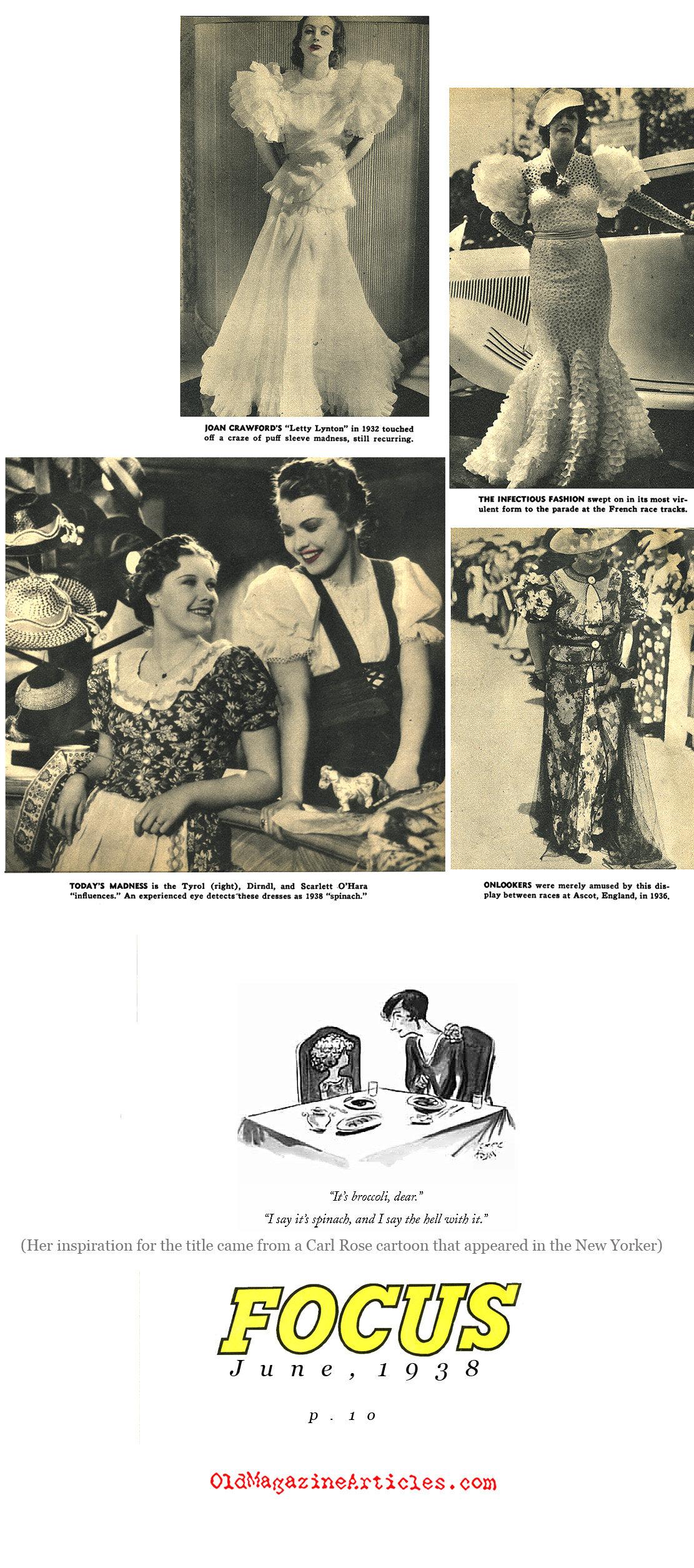 ''Fashion is Spinach'' (Focus Magazine, 1938)