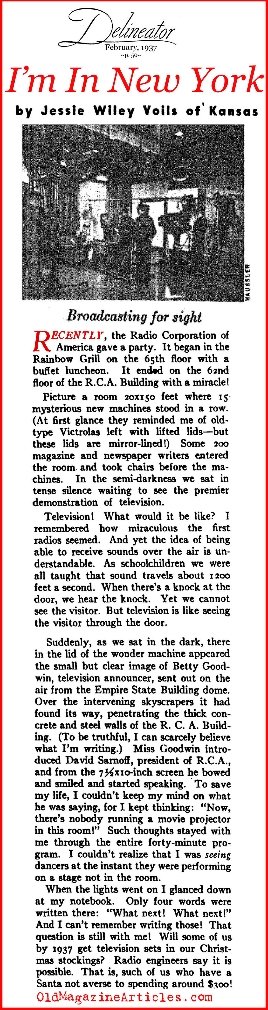 Seeing the ''Wonder Machine'' for the First Time... (Delineator Magazine, 1937)