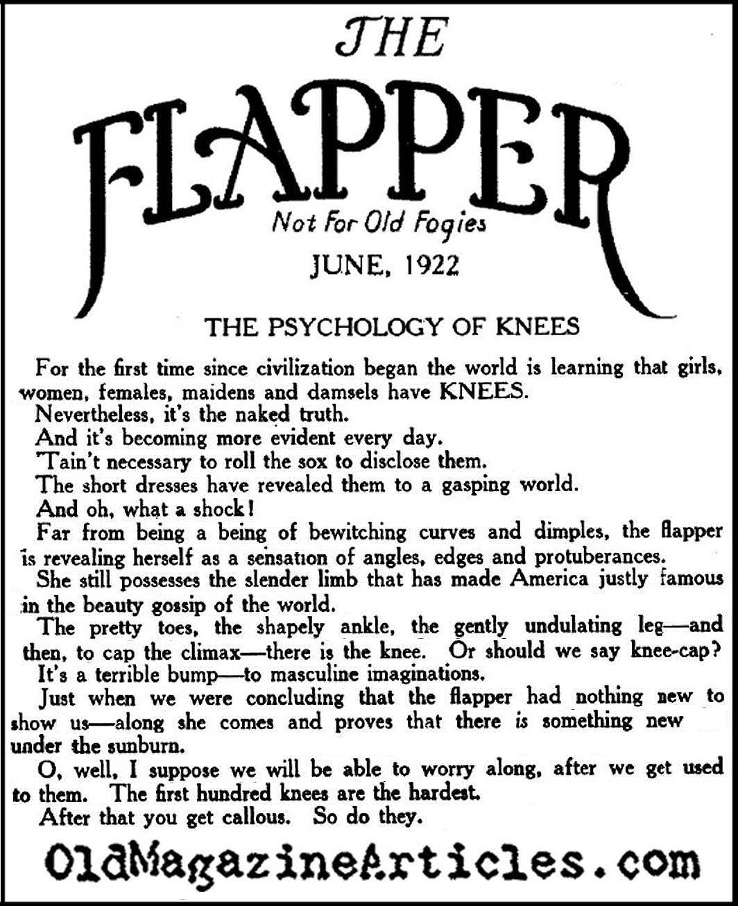 Ode to Feminine Knees (Flapper Magazine, 1922)