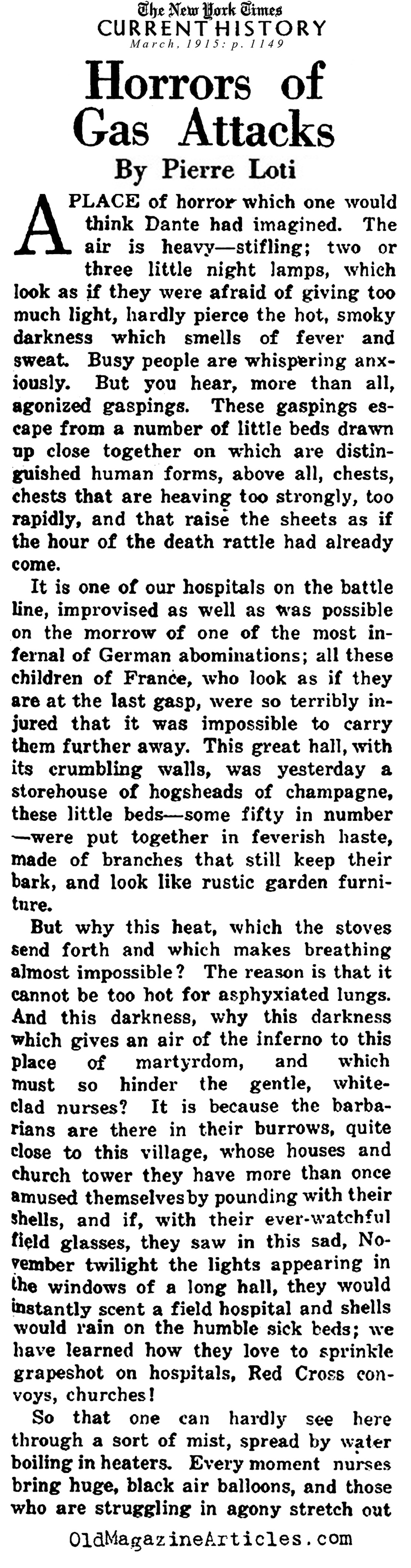 Gas Attack Horrors (NY Times, 1915)