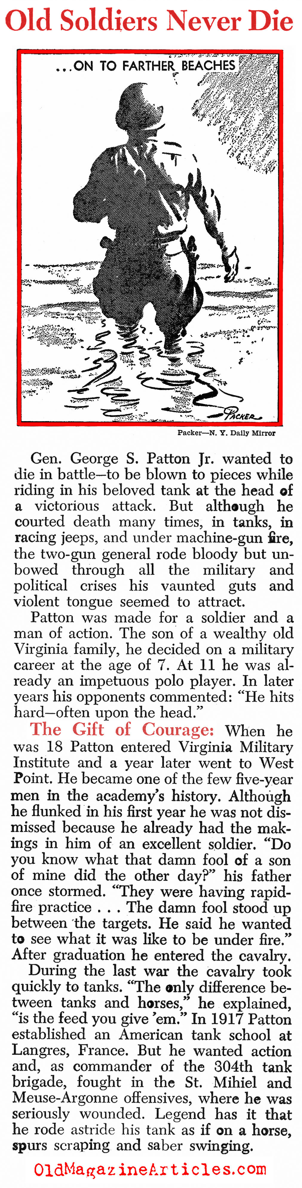 Ol' Blood 'N Guts Goes South (Newsweek Magazine, 1945)