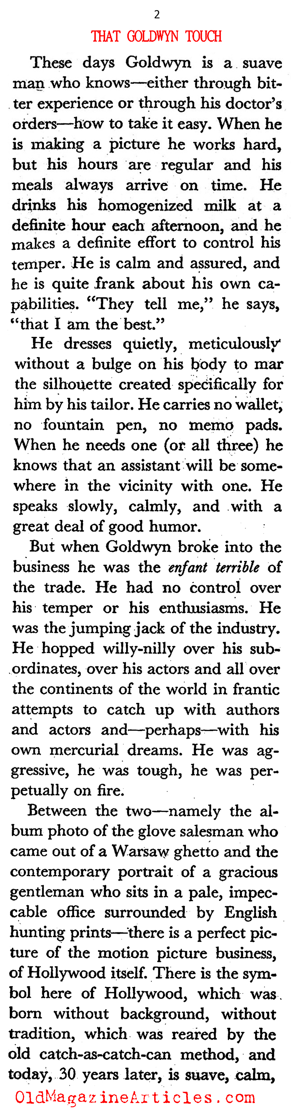Samuel Goldwyn, Producer (Coronet Magazine, 1944)