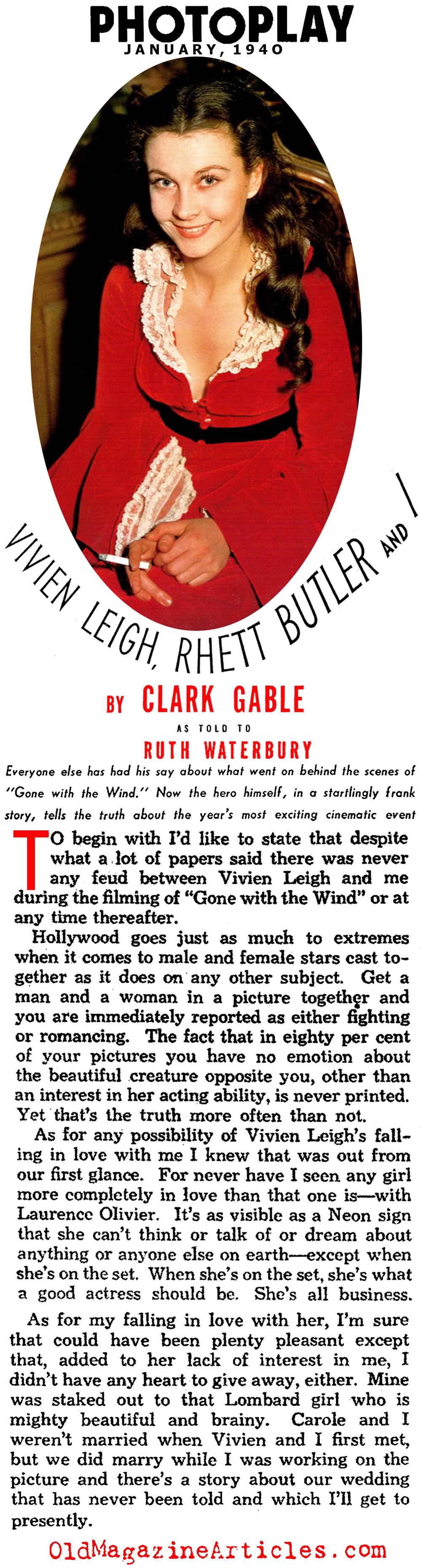 Behind the Scenes with Clark Gable... (Photoplay Magazine, 1940)
