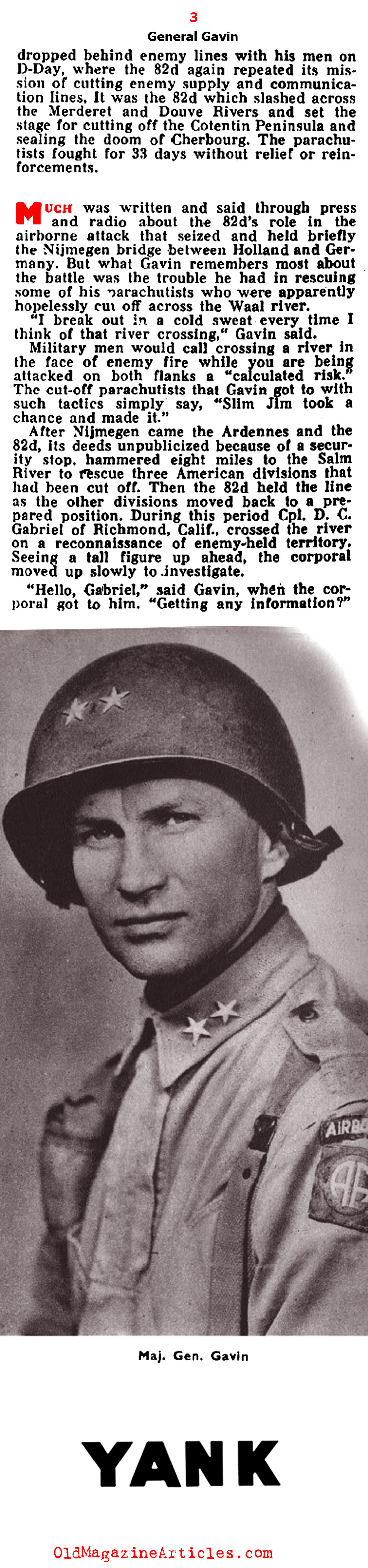 The Jumping General: James Gavin of the 82nd Airborne (Yank Magazine, 1945)
