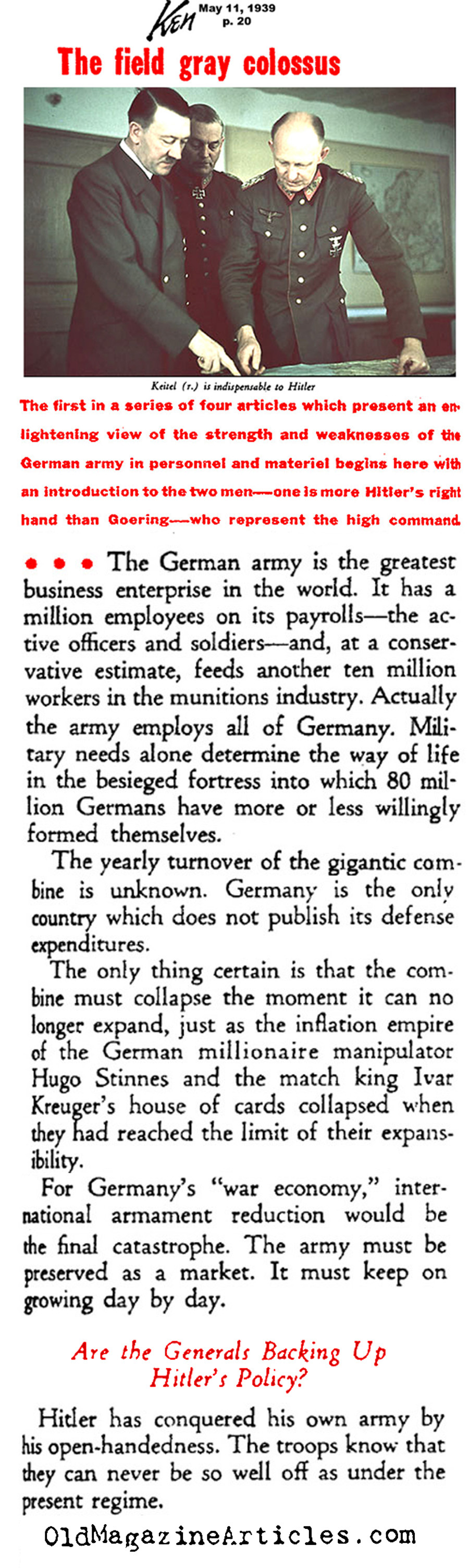 Military Buildup in Germany (Ken Magazine, 1939)
