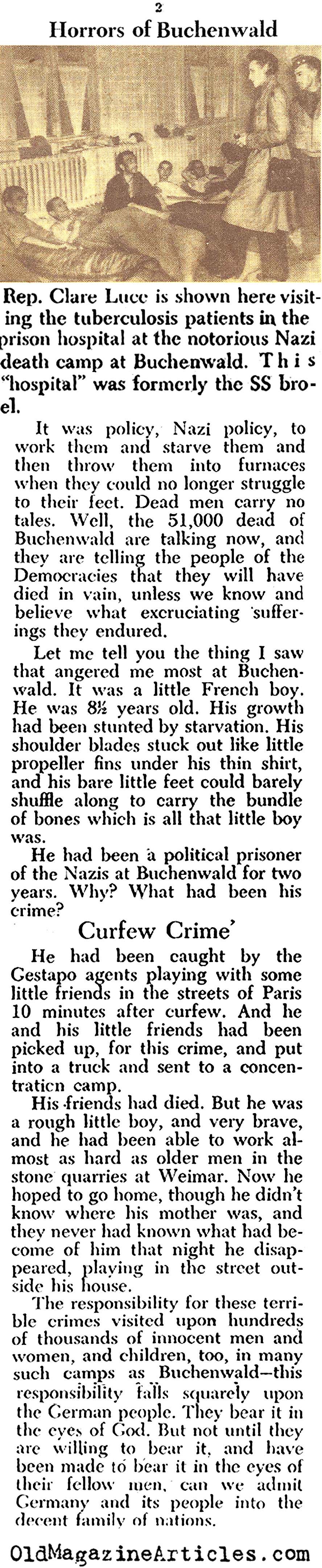 The Terror of Buchenwald (PM Tabloid, 1945)