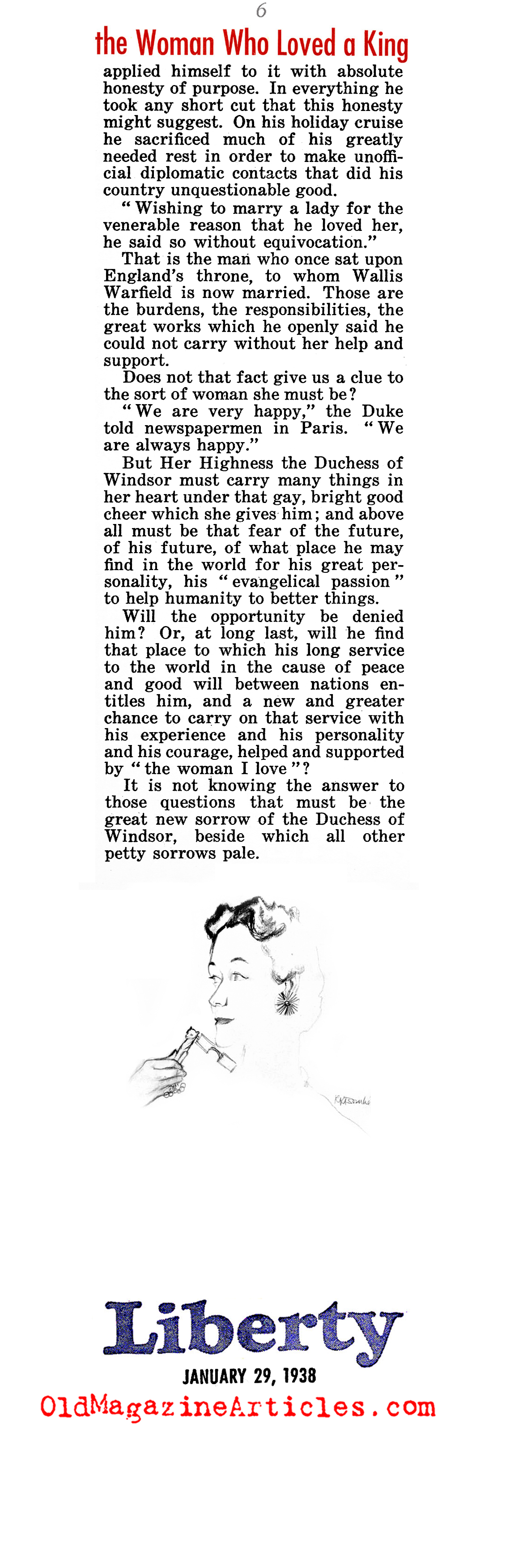 The Duchess and her New Life (Liberty Magazine, 1938)