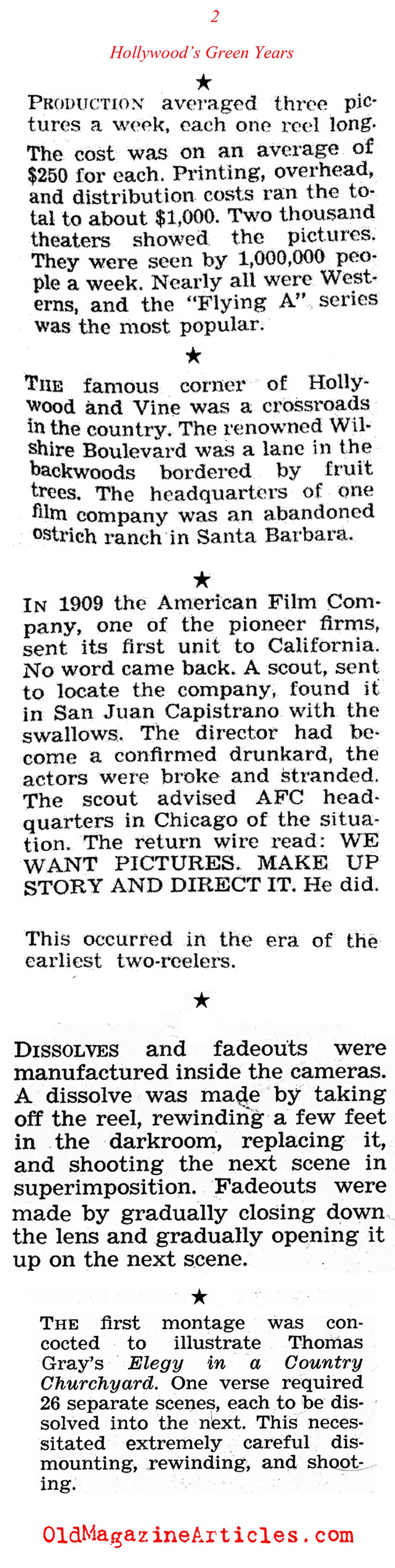 Fast Facts About Hollywood Silent Movies ('47 Magazine, 1947)