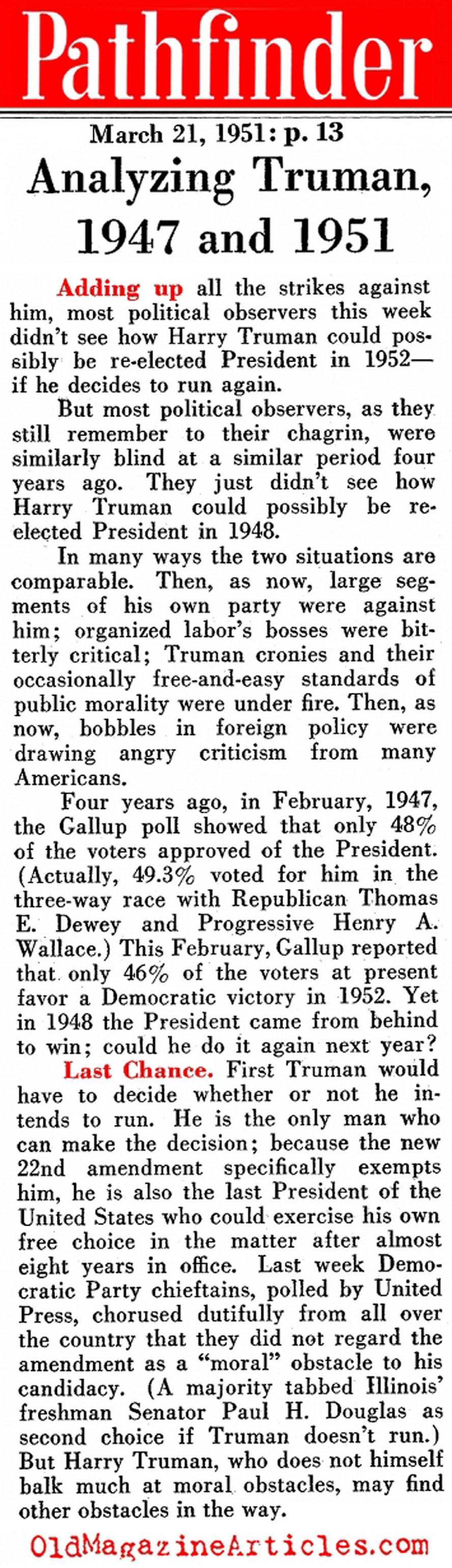 Analyzing Truman (Pathfinder Magazine, 1951)