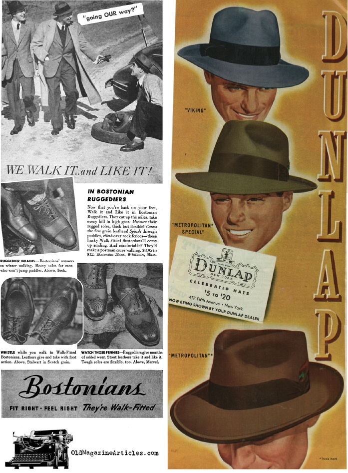 Men's Hats and Shoes (Advertisements, 1942)