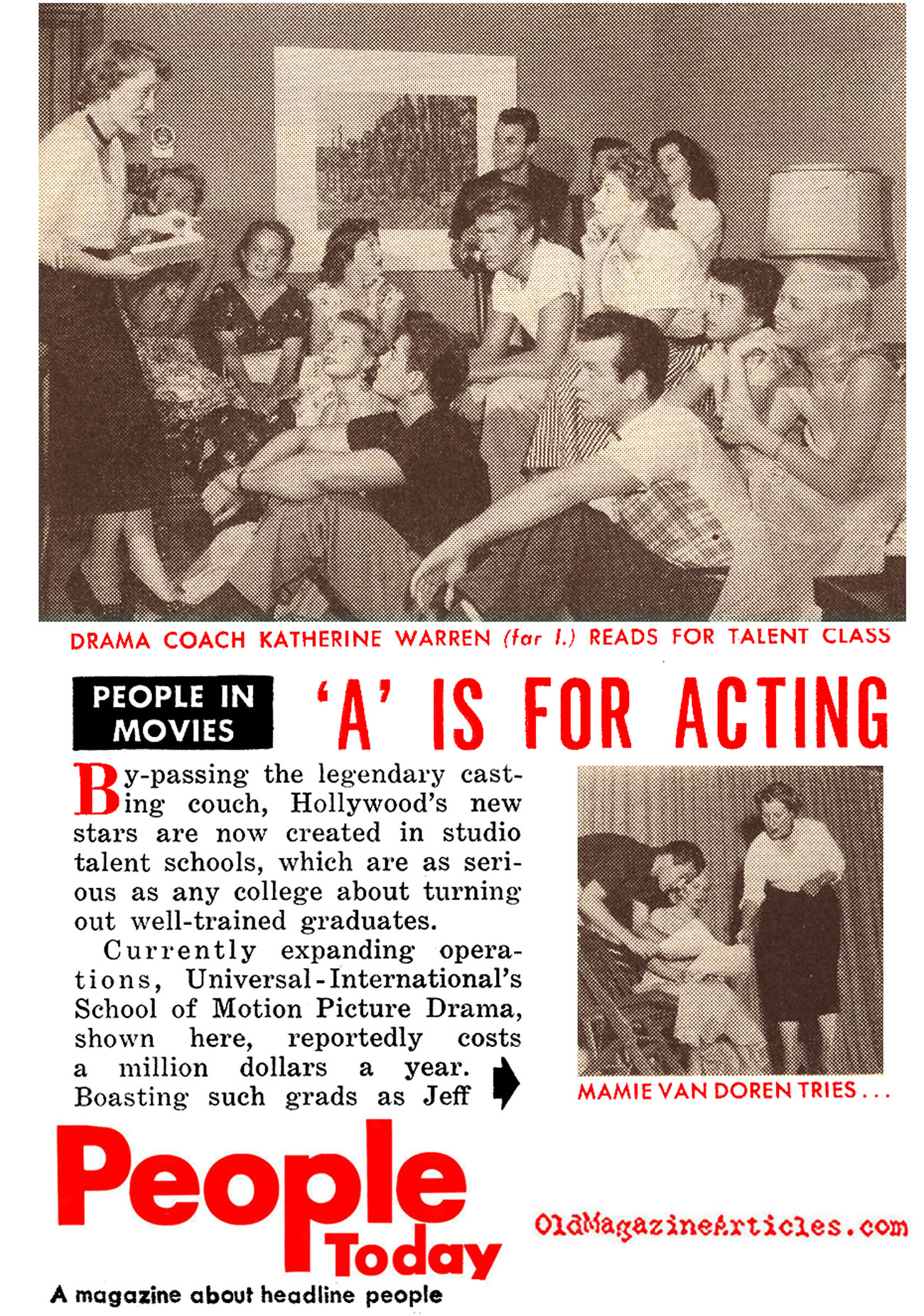 'A' is for Acting (People Today Magazine, 1955)
