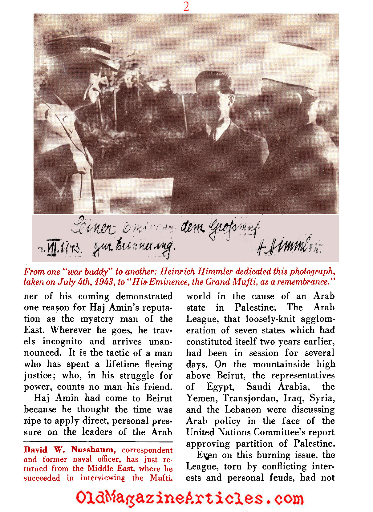 Hitler's Man in Jerusalem ('48 Magazine, 1948)