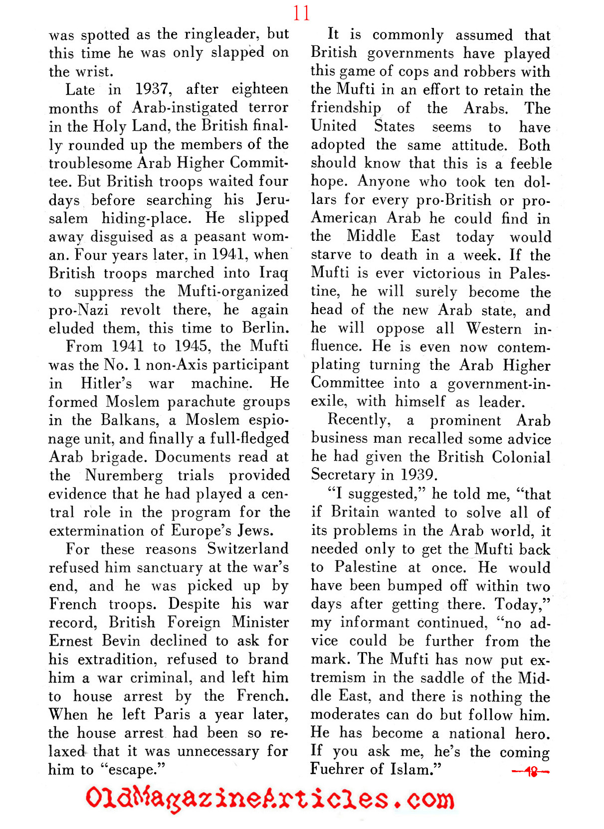 Hitler's Man in Jerusalem ('48 Magazine, 1948)
