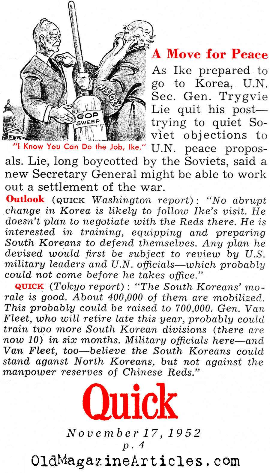 Eisenhower Goes to Korea (Quick Magazine, 1952)