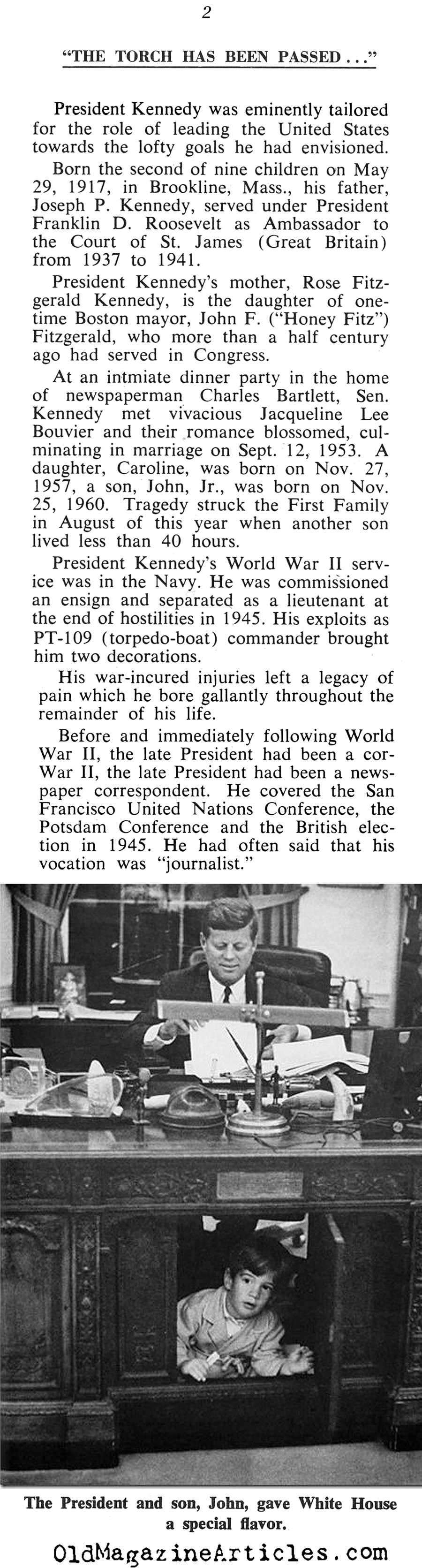 ''The Torch is Passed'' (The Washington World, 1963)
