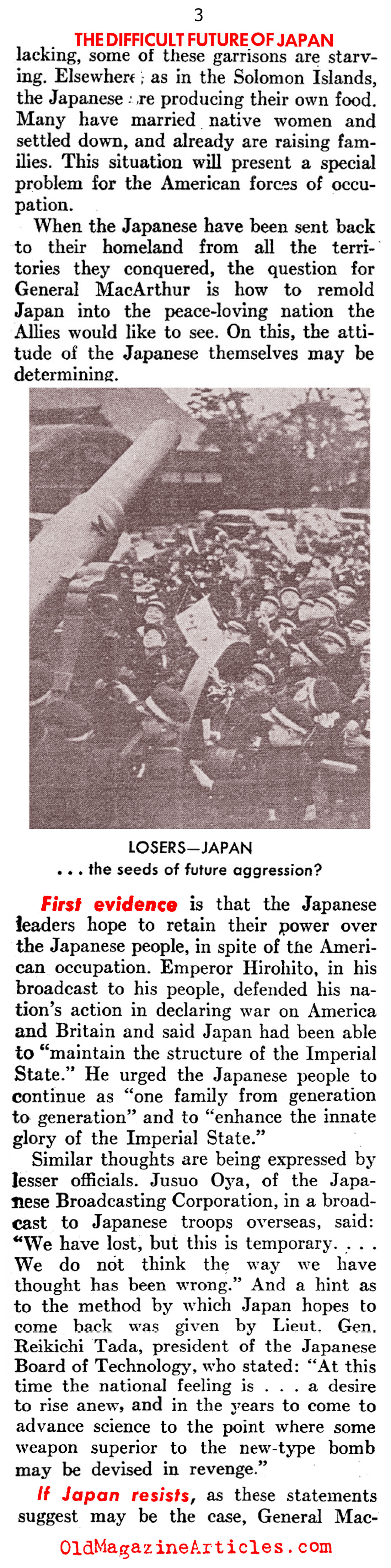 Japan Has Been Beaten. Now What? (United States News, 1945)