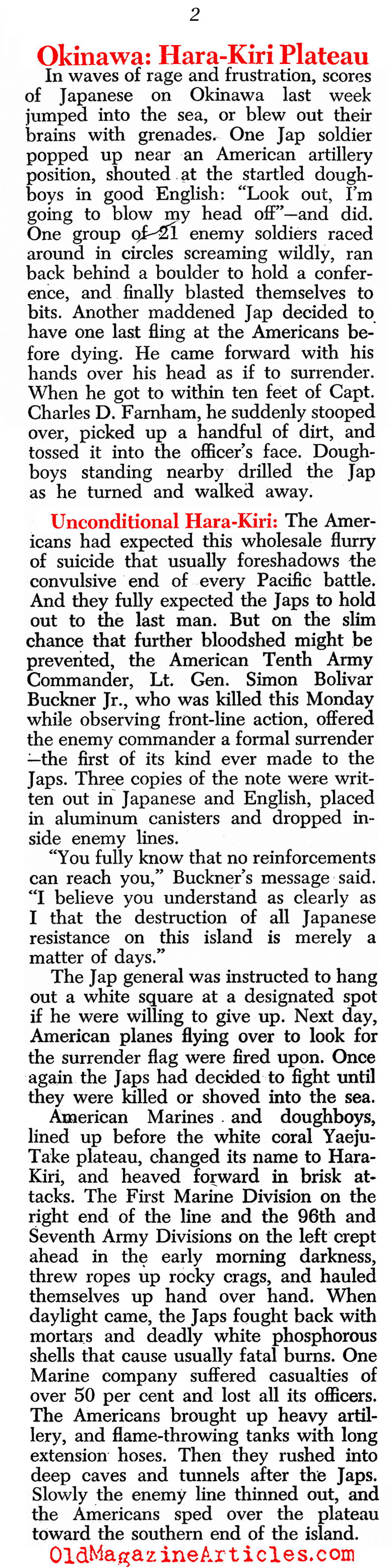 Their Kamikaze Defense (Newsweek Magazine, 1945)
