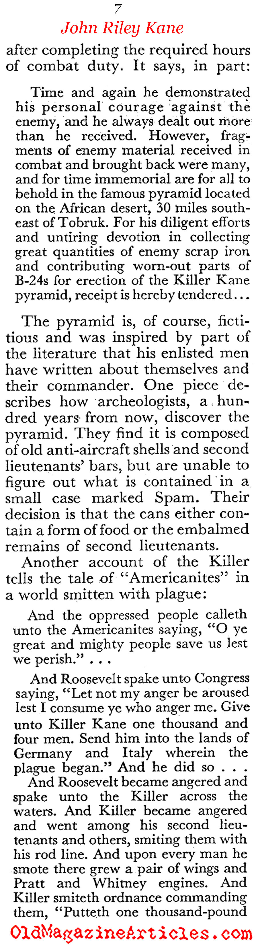 John Riley Kane (Coronet Magazine, 1944)