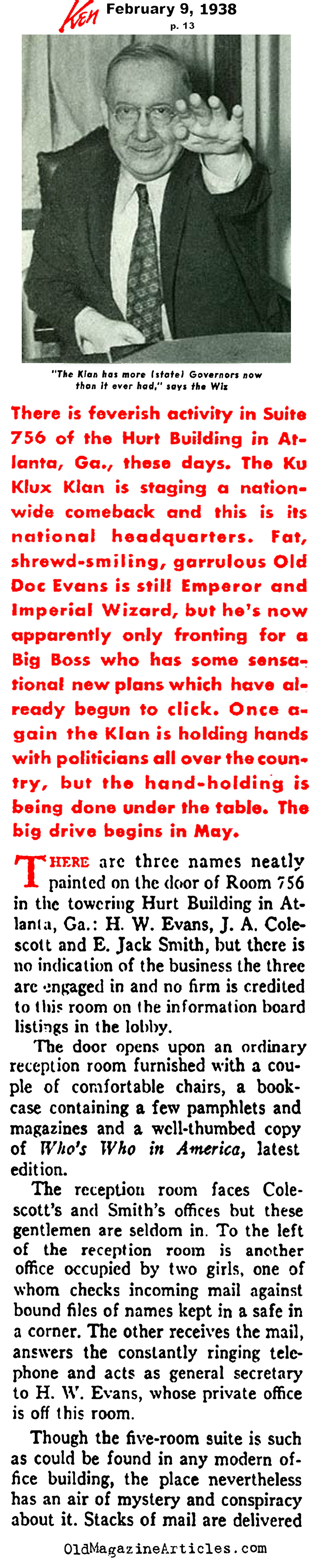 The Imperial Wizard (Ken Magazine, 1938)