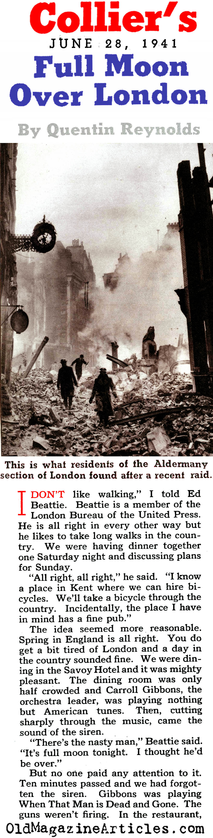 London Under the Bombs (Collier's Magazine, 1941)