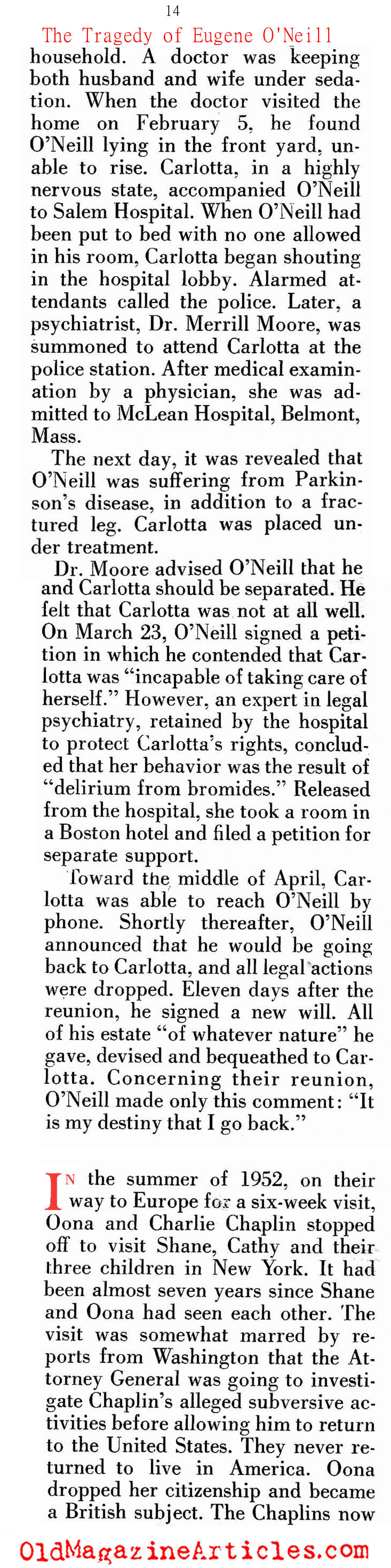 The Tragedy of Eugene O'Neill (Look Magazine, 1959)