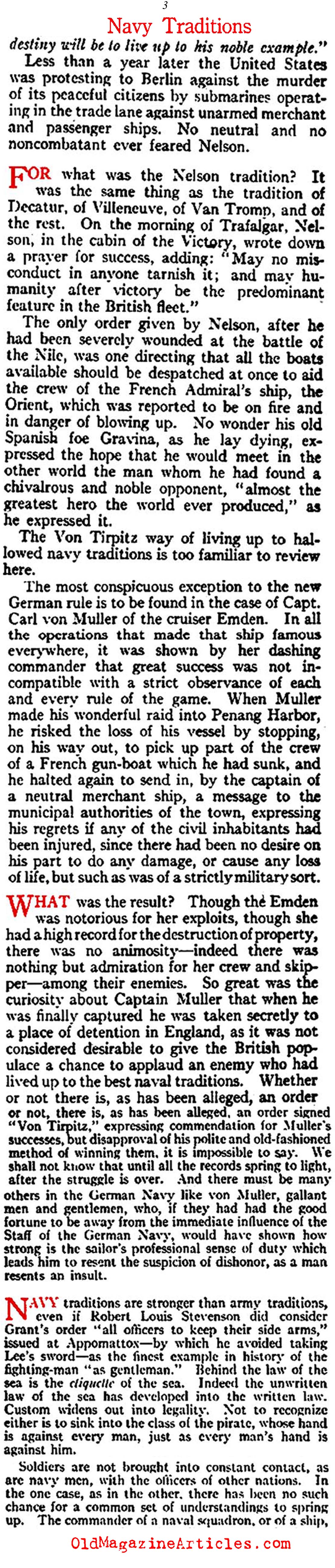 The <i>Lusitania</i> Attack and the Violation of Naval Traditions (Vanity Fair Magazine, 1915)