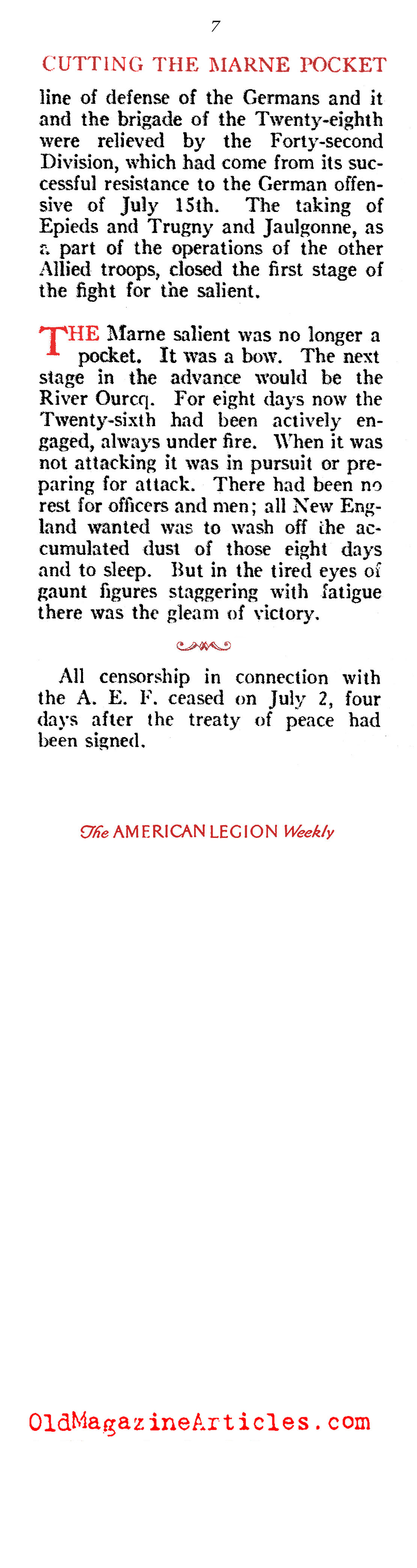 The Summer of 1918, pt. II (American Legion Weekly, 1919)