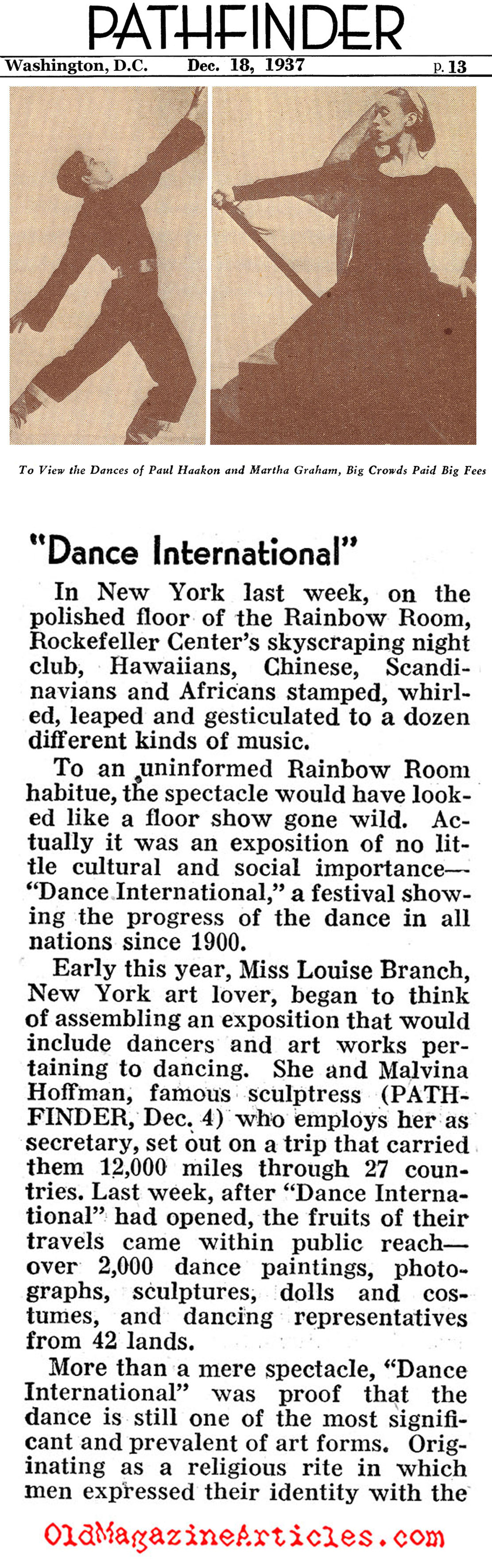 Dance International (Pathfinder Magazine, 1937)