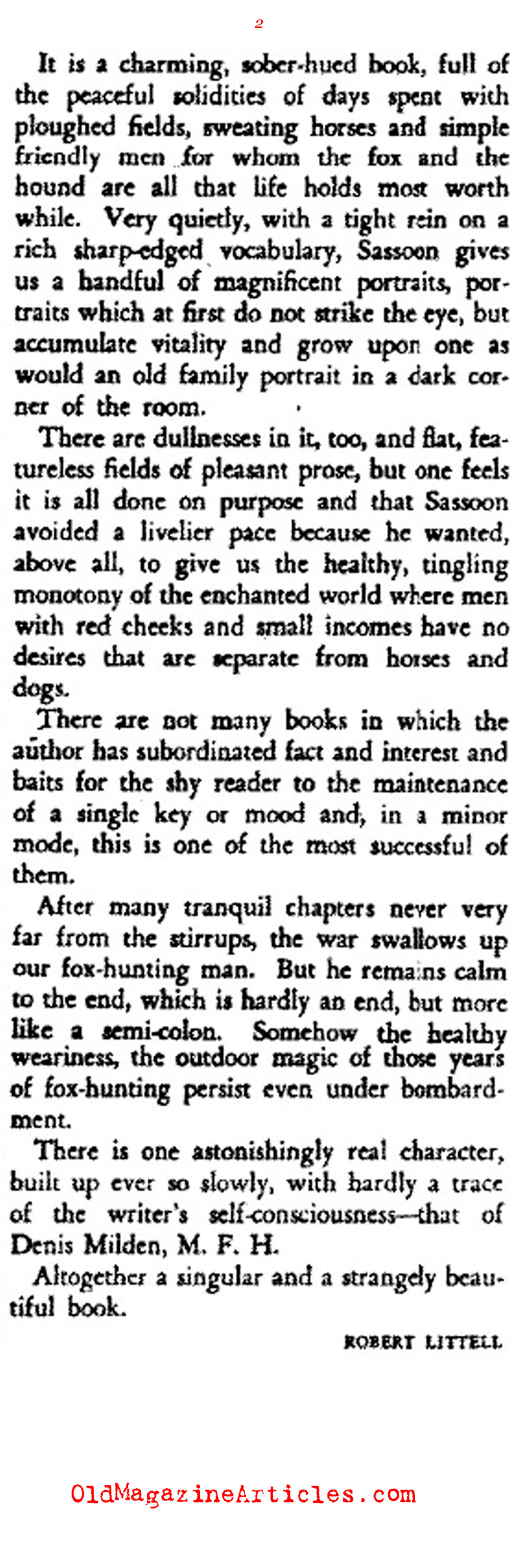 <i>Memoirs of a Fox-Hunting Man</i> (The Bookman, 1929)