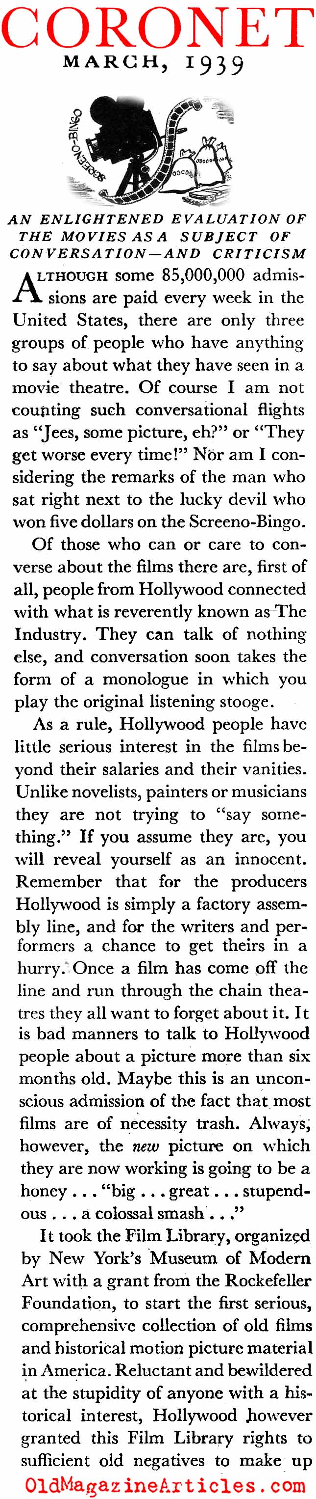 1939 Movie Talk (Coronet Magazine, 1939)