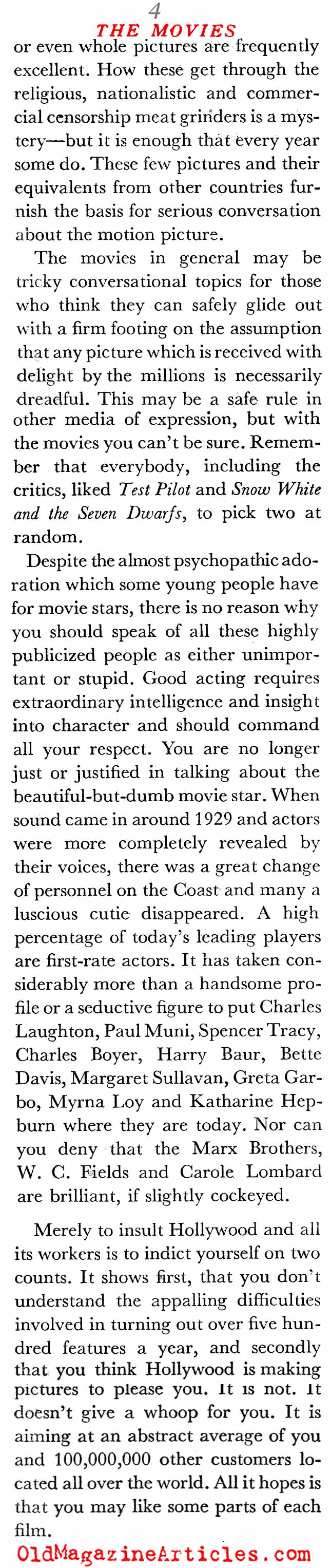 1939 Movie Talk (Coronet Magazine, 1939)