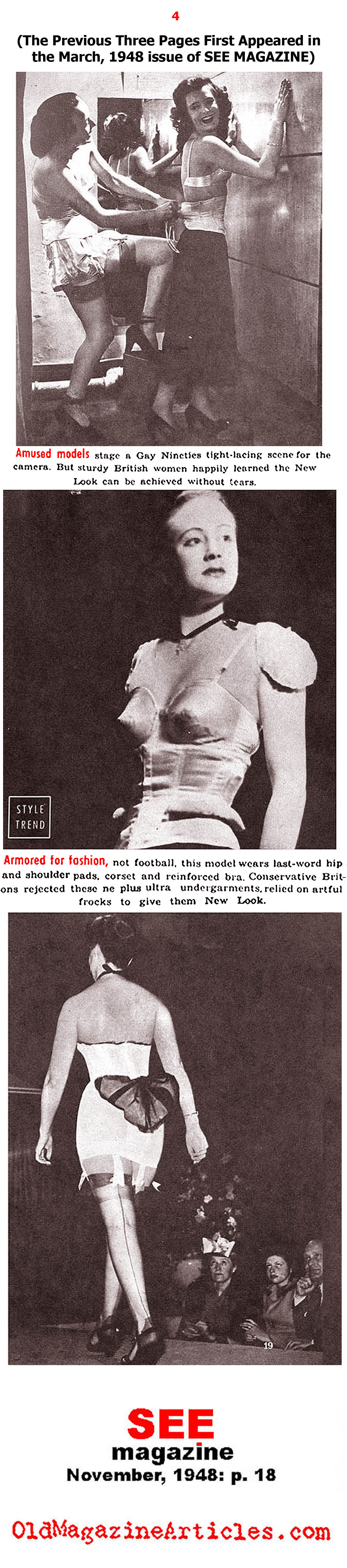  The Foundation Garments that Were Needed for ''The New Look'' (See Magazine, 1948)