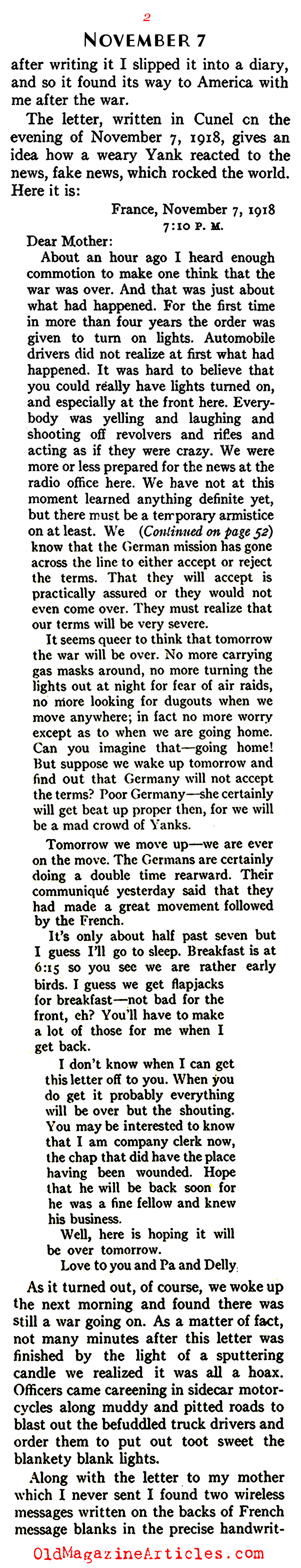 The German Peace Delegation Crosses the Lines (American Legion Monthly, 1938)