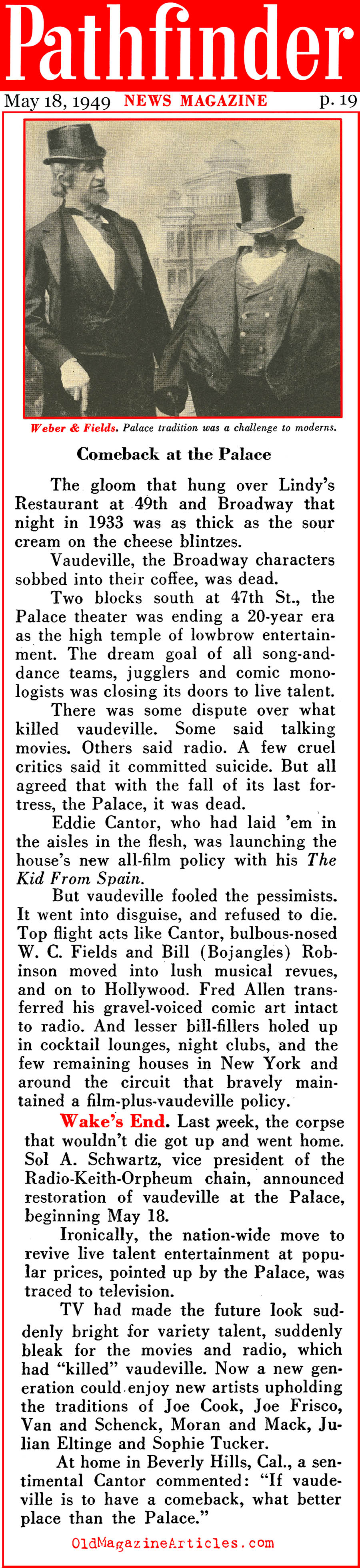 Vaudeville at the Palace Theater - Again (Pathfinder, 1949)