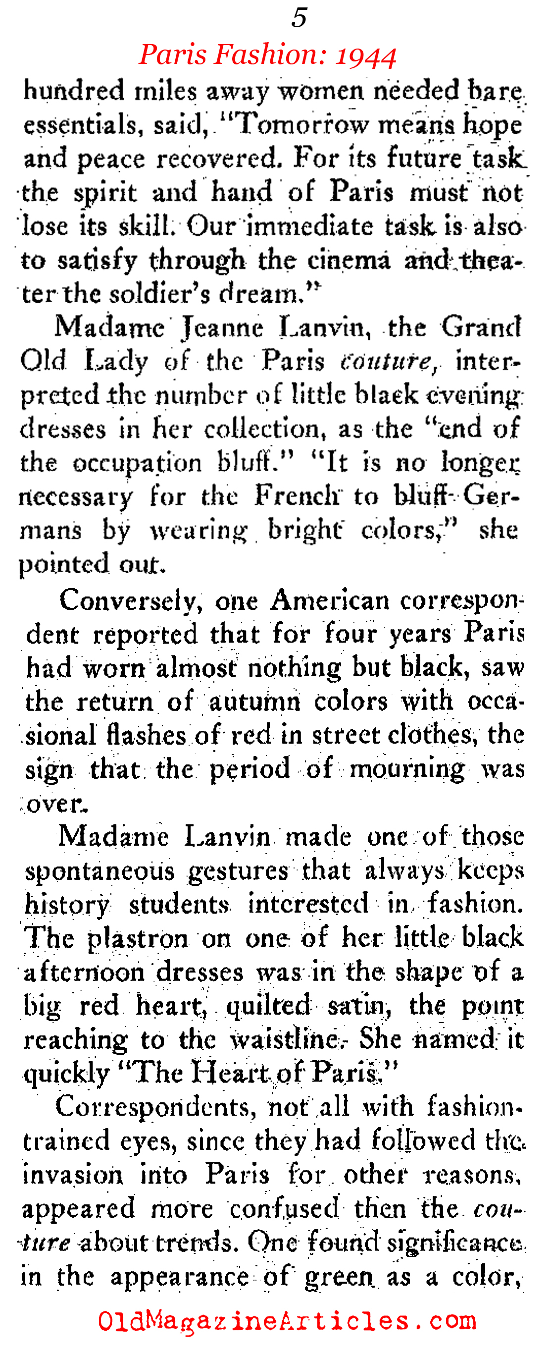 Paris Fashion Liberated (Tricolor Magazine, 1944)