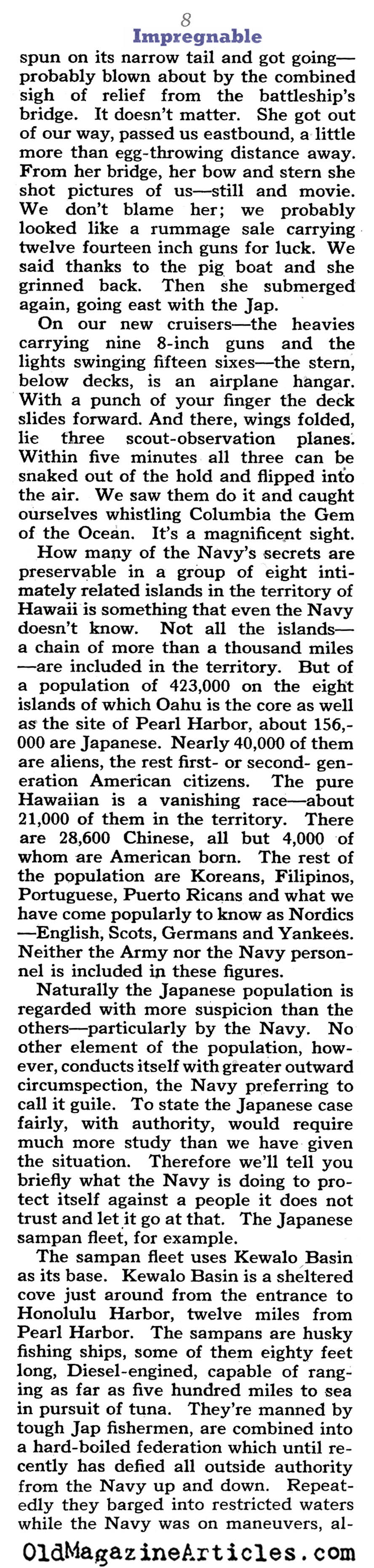 ''Impregnable Pearl Harbor'' (Collier's Magazine, 1941)