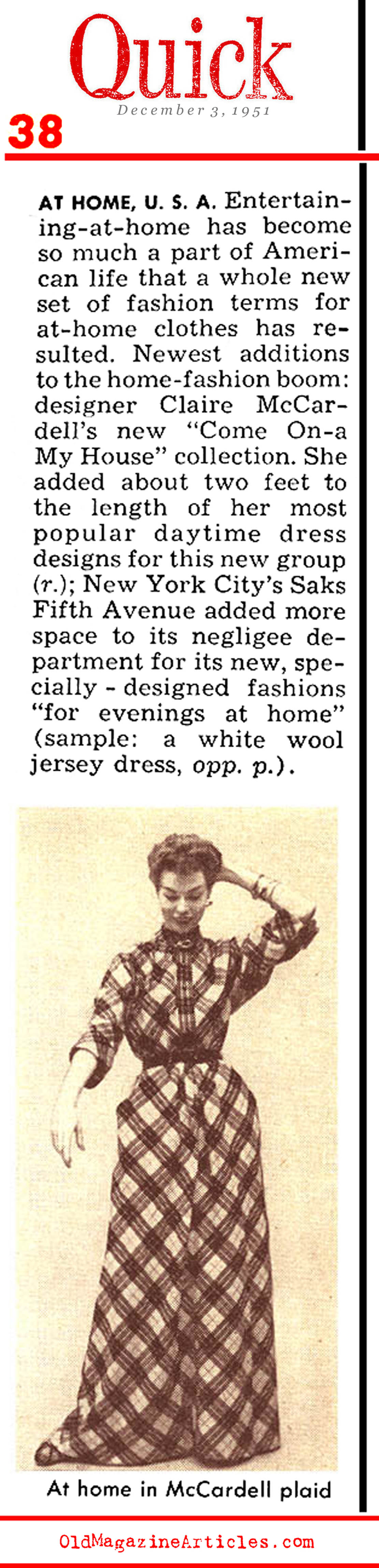 The Strong Economy and its Effect on Fashion (Quick Magazine, 1951)