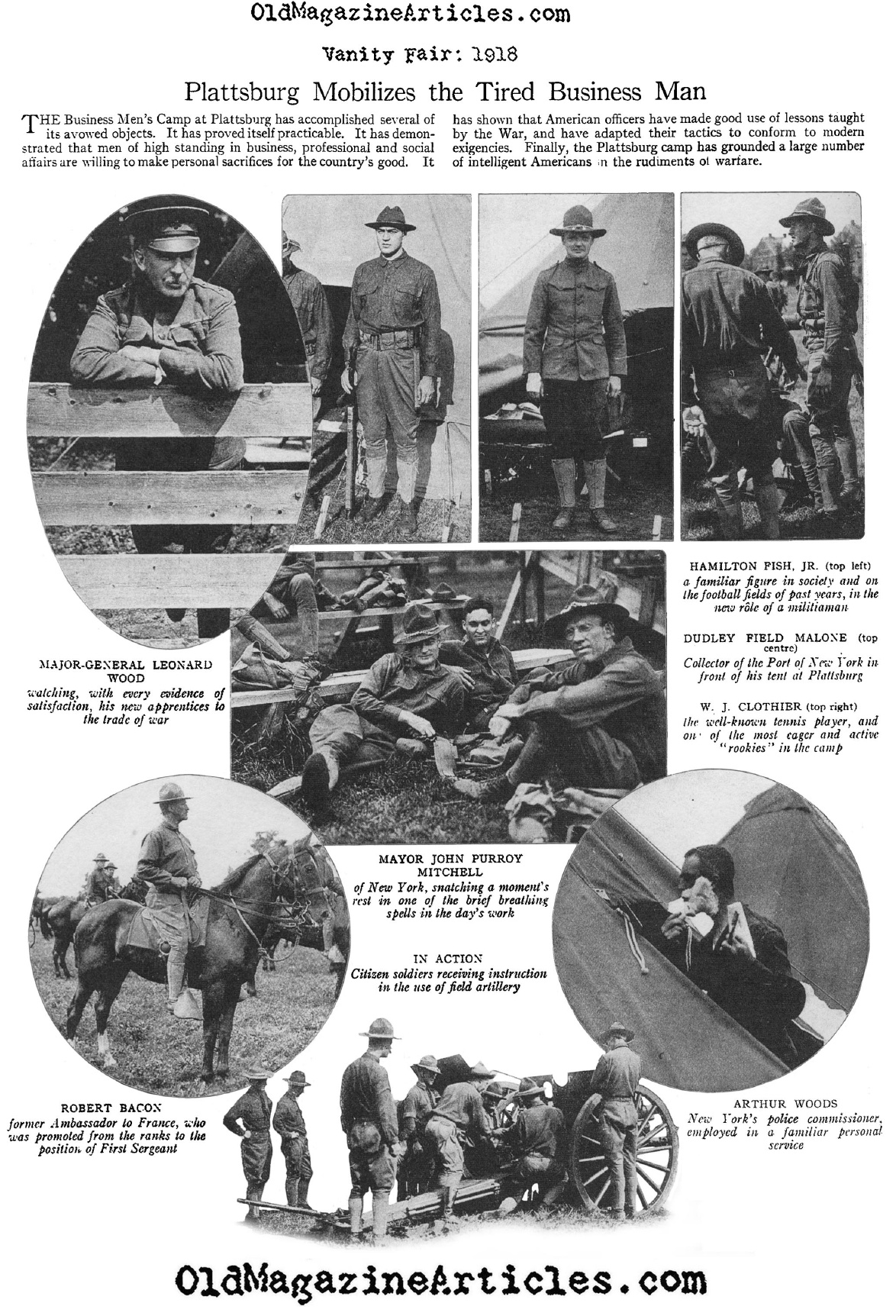 The Training of American Blue Blooded Officers at Plattsburg (Vanity Fair Magazine, 1917)