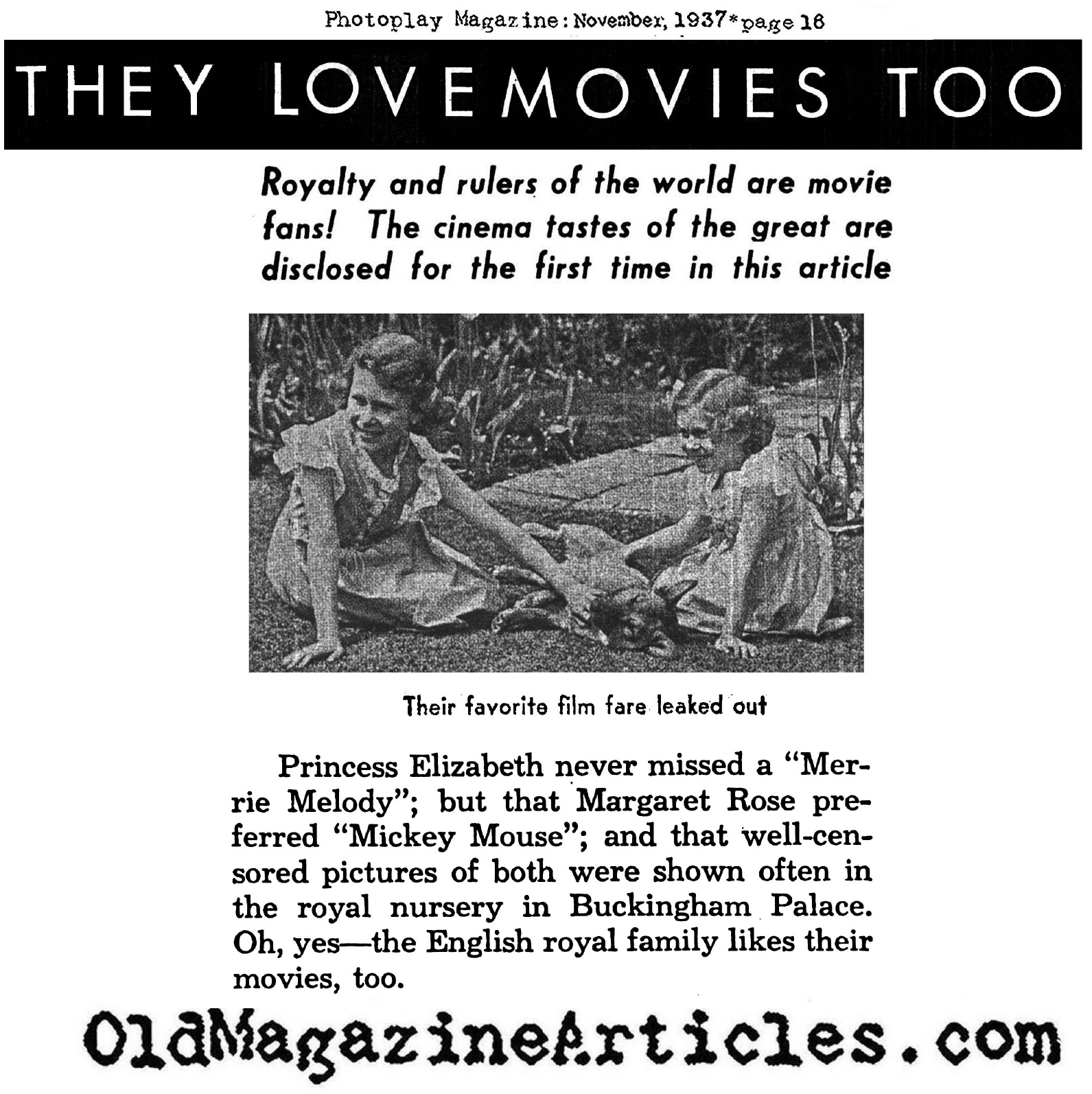 Her Favorite Movies (Photoplay Magazine, 1937)