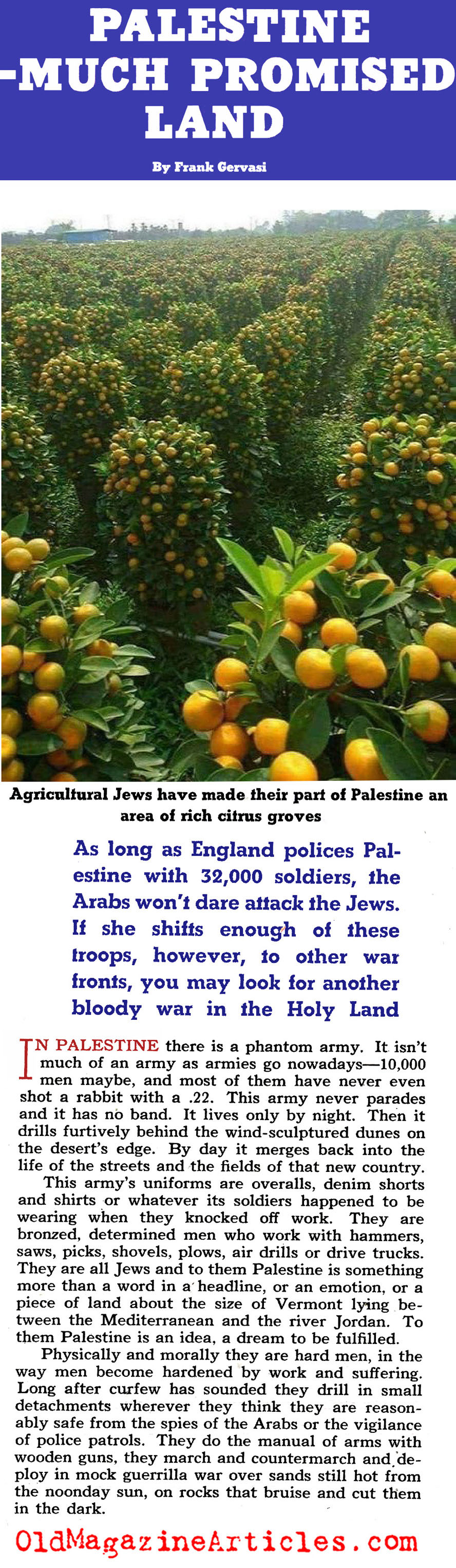 British Palestine, 1940 (Collier's Magazine, 1940)