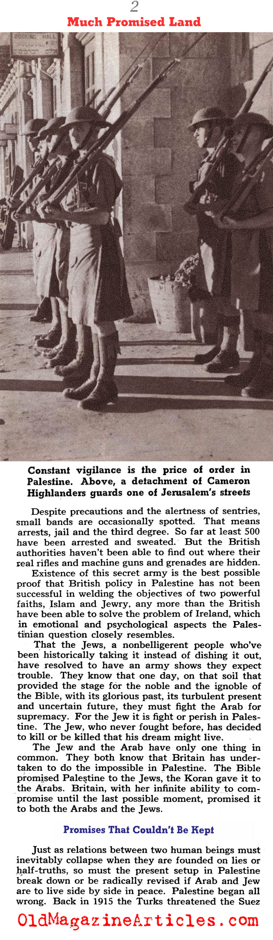 British Palestine, 1940 (Collier's Magazine, 1940)