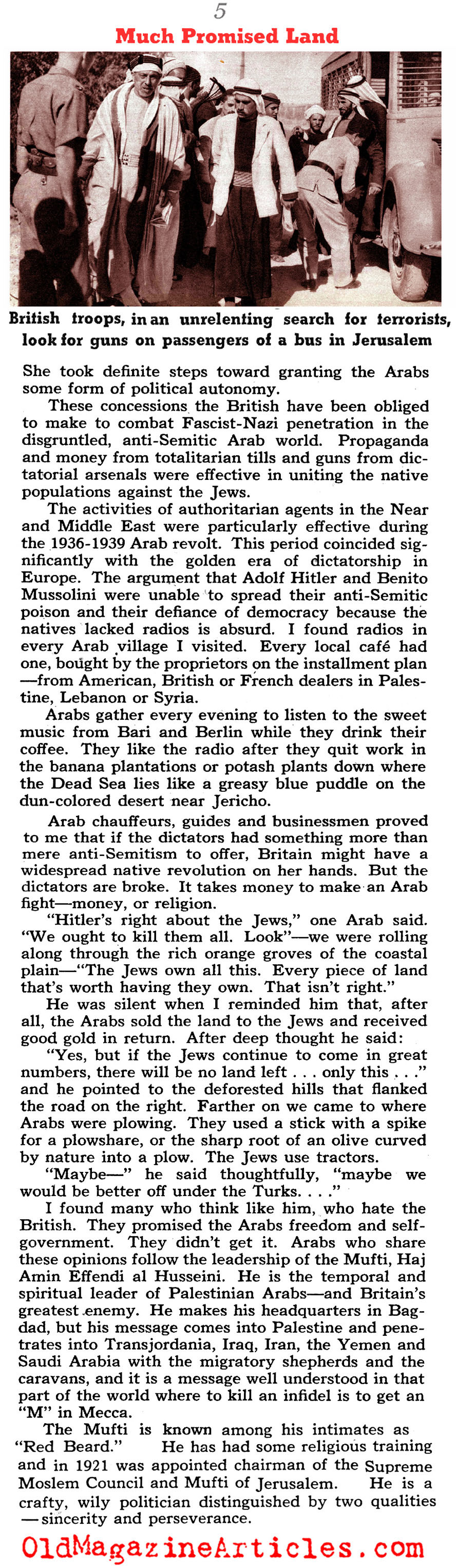 British Palestine, 1940 (Collier's Magazine, 1940)