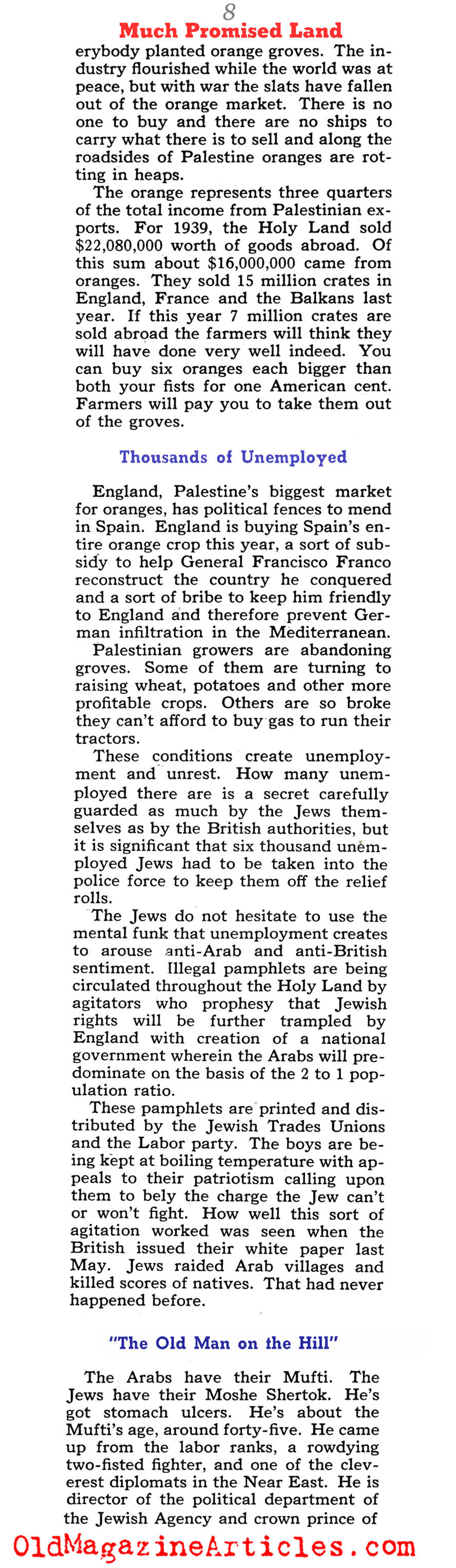 British Palestine, 1940 (Collier's Magazine, 1940)