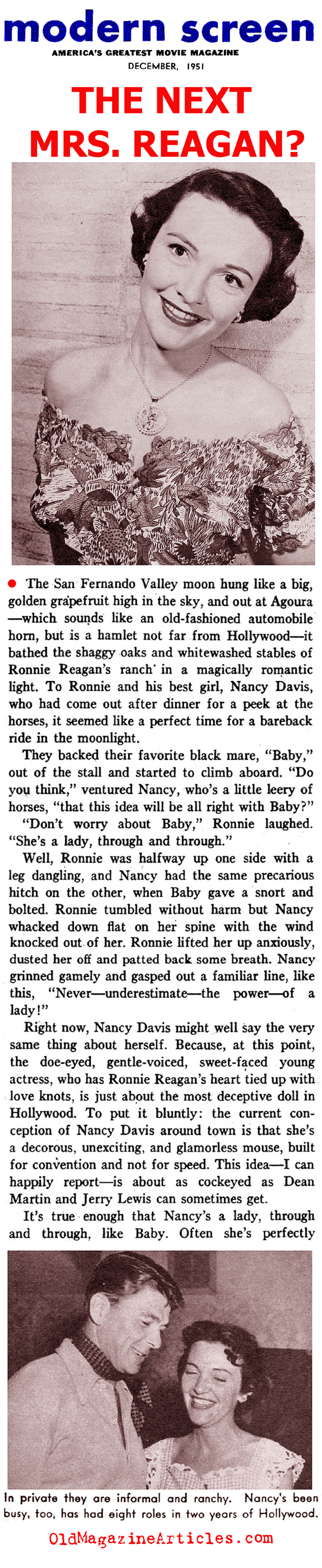 The Young Nancy Reagan (Modern Screen, 1951) 