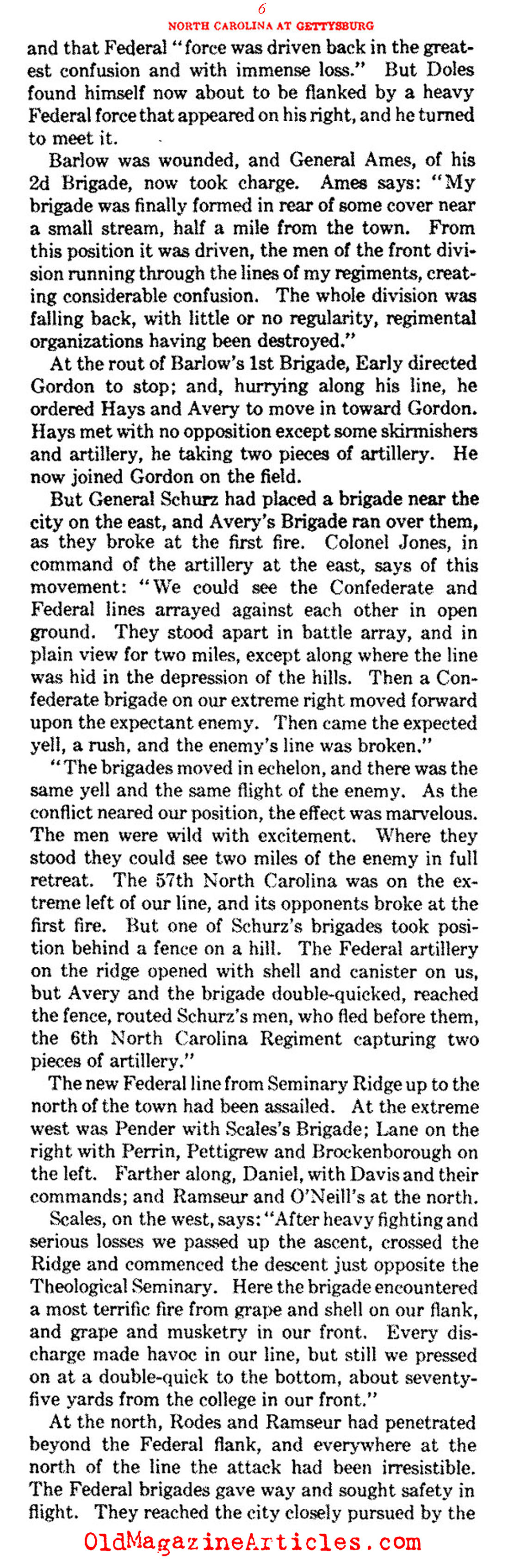 The North Carolina Presence at Gettysburg  (Confederate Veteran Magazine, 1930)