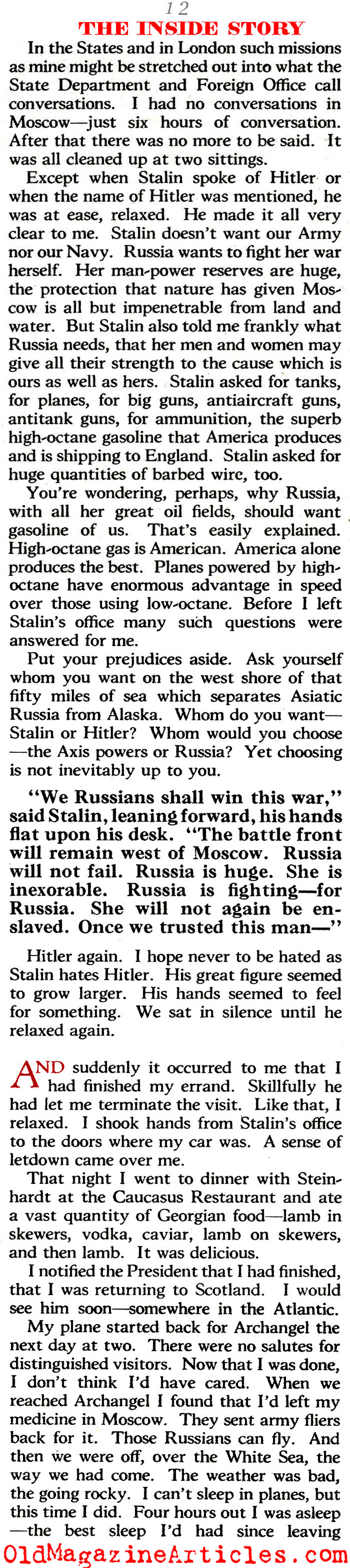 Harry Hopkins and Stalin (The American Magazine, 1941)
